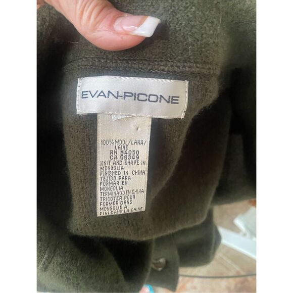 Evan Picone Wool Oversized Jacket/Heavy Cardigan Olive Green Plus Size - Picture 12 of 12